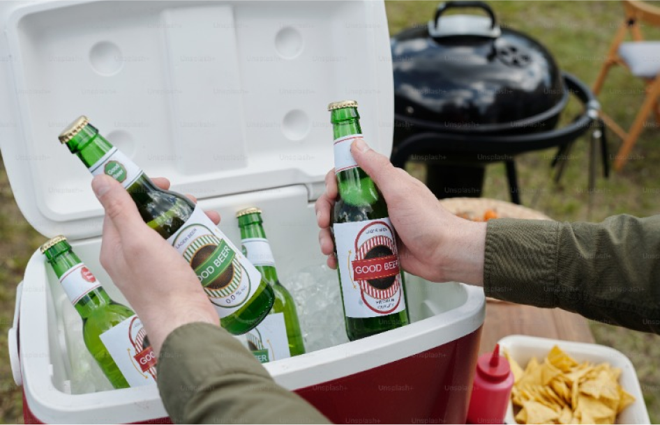 Flere øl og en grill